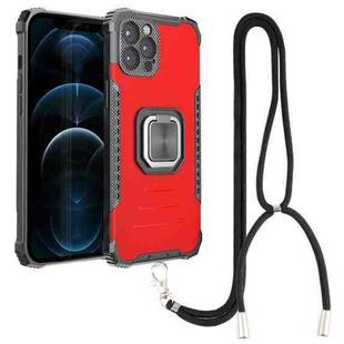 For iPhone 12 Pro Lanyard Aluminum TPU Case(Red)