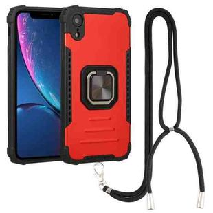 For iPhone XR Lanyard Aluminum TPU Case(Red)