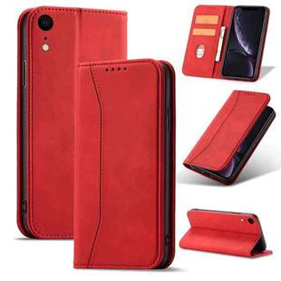 For iPhone XR Magnetic Dual-fold Leather Case(Red)