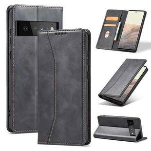 For Google Pixel 6 Pro Magnetic Dual-fold Leather Phone Case(Black)