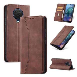 For Nokia G10 / G20 Magnetic Dual-fold Leather Phone Case(Coffee)