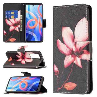 For Xiaomi Redmi Note 11 5G Colored Drawing Leather Phone Case(Lotus)