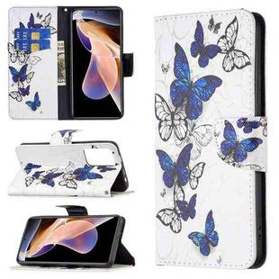 For Xiaomi Redmi Note 11 Pro / 11 Pro+ Colored Drawing Leather Phone Case(Blue Butterflies)