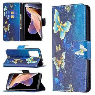 For Xiaomi Redmi Note 11 Pro / 11 Pro+ Colored Drawing Leather Phone Case(Gold Butterfly)