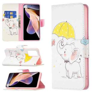 For Xiaomi Redmi Note 11 Pro / 11 Pro+ Colored Drawing Leather Phone Case(Umbrella Elephant)