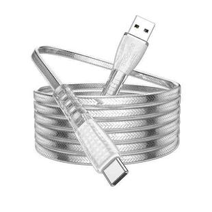 Borofone BU31 1.2m 3A USB to USB-C / Type-C Jelly Braided Charging Data Cable(Silver)