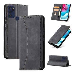 For Motorola Moto G60S Magnetic Dual-fold Leather Phone Case(Black)