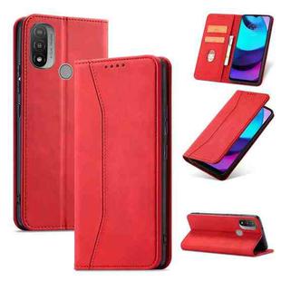 For Motorola Moto E20 / E30 Magnetic Dual-fold Leather Phone Case(Red)