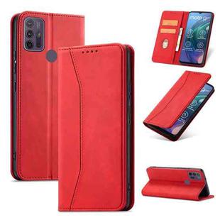 For Motorola Moto G10 / G20 Magnetic Dual-fold Leather Phone Case(Red)