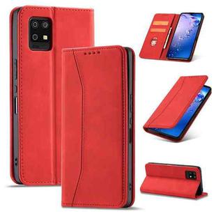 For Sharp Aquos Zero 6 Magnetic Dual-fold Leather Phone Case(Red)