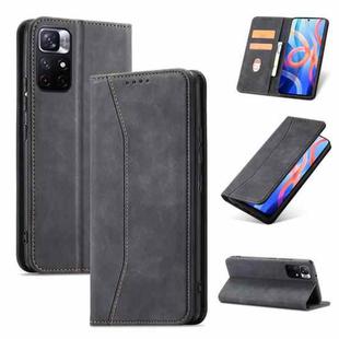 For Xiaomi Redmi Note 11 5G Magnetic Dual-fold Leather Phone Case(Black)