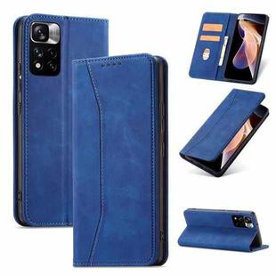 For Xiaomi Redmi Note 11 Pro 5G Magnetic Dual-fold Leather Phone Case(Blue)