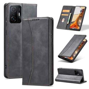 For Xiaomi Mi 11T / Mi 11T Pro Magnetic Dual-fold Leather Phone Case(Black)