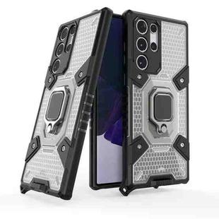 For Samsung Galaxy S22 Ultra 5G Space PC+TPU Ring Holder Protective Phone Case(Grey)