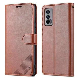 For vivo iQOO Neo5 AZNS Sheepskin Texture Flip Leather Phone Case(Brown)