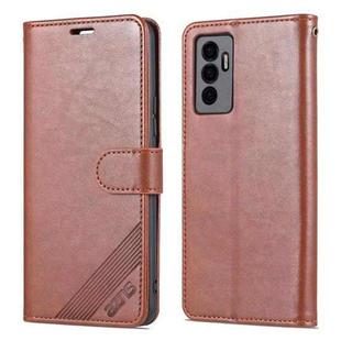 For vivo S10e / V23e AZNS Sheepskin Texture Flip Leather Phone Case(Brown)