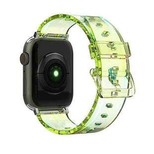 Colorful Transparent Silicone Watch Band For Apple Watch Series 8&7 41mm / SE 2&6&SE&5&4 40mm / 3&2&1 38mm(Green)