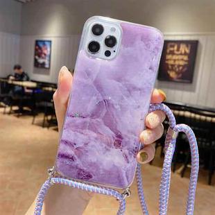 For iPhone 13 Marble Pattern Lanyard Phone Case(7)