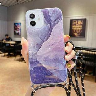 For iPhone 12 Pro Marble Pattern Lanyard Phone Case(6)