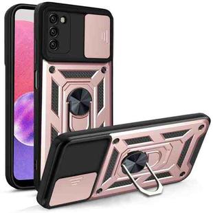 For Samsung Galaxy A03s US Version Sliding Camera Design TPU + PC Phone Case(Rose Gold)