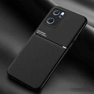 For OPPO Reno7 5G Classic Tilt Magnetic PC + TPU Phone Case(Black)