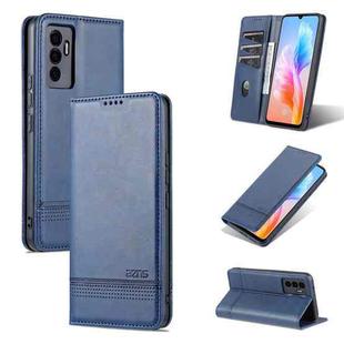 For vivo S10e / V23e AZNS Magnetic Calf Texture Horizontal Flip Leather Phone Case(Dark Blue)