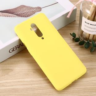 For Oneplus 7T PRO Solid Color Liquid Silicone Shockproof Coverage Case(Yellow)
