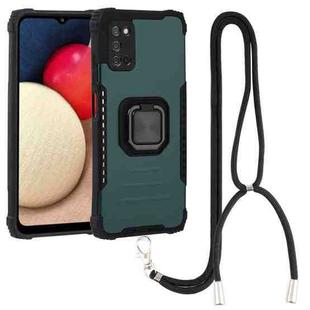 For Samsung Galaxy A03s 166mm Lanyard Aluminum TPU Case(Green)