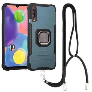 For Samsung Galaxy A21 US Version Lanyard Aluminum TPU Case(Green)