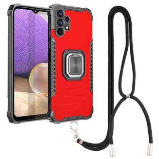 For Samsung Galaxy A32 5G Lanyard Aluminum TPU Case(Red)