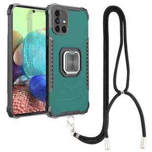 For Samsung Galaxy A71 Lanyard Aluminum TPU Case(Green)