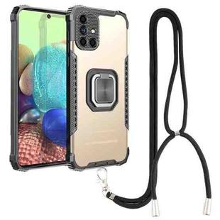 For Samsung Galaxy A71 Lanyard Aluminum TPU Case(Gold)