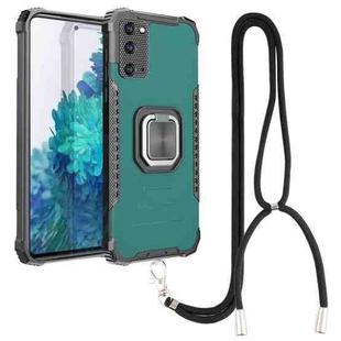 For Samsung Galaxy S20 FE Lanyard Aluminum TPU Case(Green)