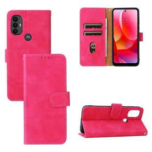 For Motorola Moto G Power 2022 Skin Feel Magnetic Horizontal Flip Leather Phone Case(Rose Red)