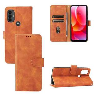 For Motorola Moto G Power 2022 Skin Feel Magnetic Horizontal Flip Leather Phone Case(Brown)