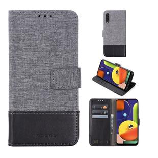 For Galaxy A50s MUMXA MX102 Horizontal Flip Canvas Stitching Leather Case with Holder & Card Slots & Wallet(Black)
