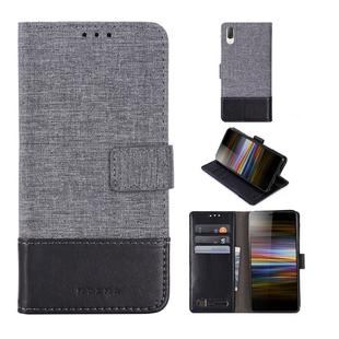 For Sony Xperia L3 MUMXA MX102 Horizontal Flip Canvas Stitching Leather Case with Holder & Card Slots & Wallet(Black)