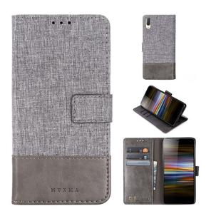 For Sony Xperia L3 MUMXA MX102 Horizontal Flip Canvas Stitching Leather Case with Holder & Card Slots & Wallet(Grey)