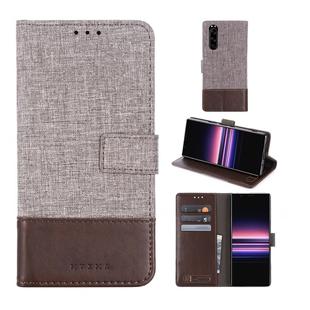 For Sony Xperia 5 MUMXA MX102 Horizontal Flip Canvas Stitching Leather Case with Holder & Card Slots & Wallet(Brown)