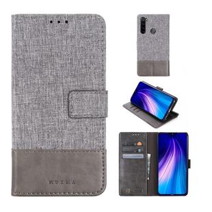 For Xiaomi Redmi Note 8 MUMXA MX102 Horizontal Flip Canvas Stitching Leather Case with Holder & Card Slots & Wallet(Grey)