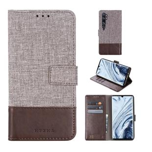 For Xiaomi Mi Note 10 MUMXA MX102 Horizontal Flip Canvas Stitching Leather Case with Holder & Card Slots & Wallet(Brown)