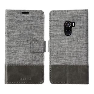 For Xiaomi Mi Mix 2 MUMXA MX102 Horizontal Flip Canvas Stitching Leather Case with Holder & Card Slots & Wallet(Grey)