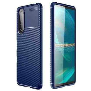 For Sony Xperia 5 III Carbon Fiber Texture Shockproof TPU Phone Case(Blue)