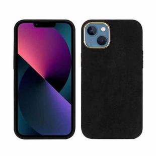For iPhone 13 Plush Roughout PU Phone Case(Black)