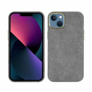 For iPhone 13 Plush Roughout PU Phone Case(Grey)