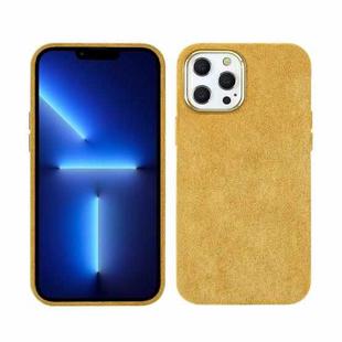 For iPhone 13 Pro Plush Roughout PU Phone Case (Yellow)