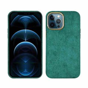 For iPhone 12 Pro Max Plush Roughout PU Phone Case(Green)