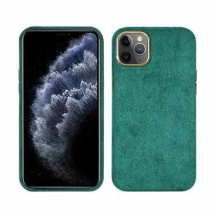 For iPhone 11 Pro Plush Roughout PU Phone Case (Green)