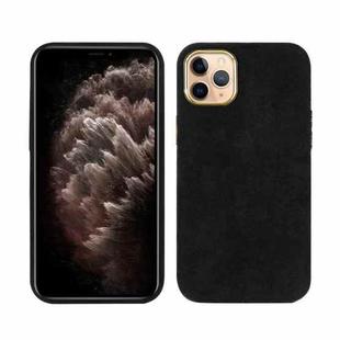 For iPhone 11 Pro Max Plush Roughout PU Phone Case (Black)