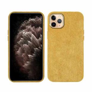 For iPhone 11 Pro Max Plush Roughout PU Phone Case (Yellow)